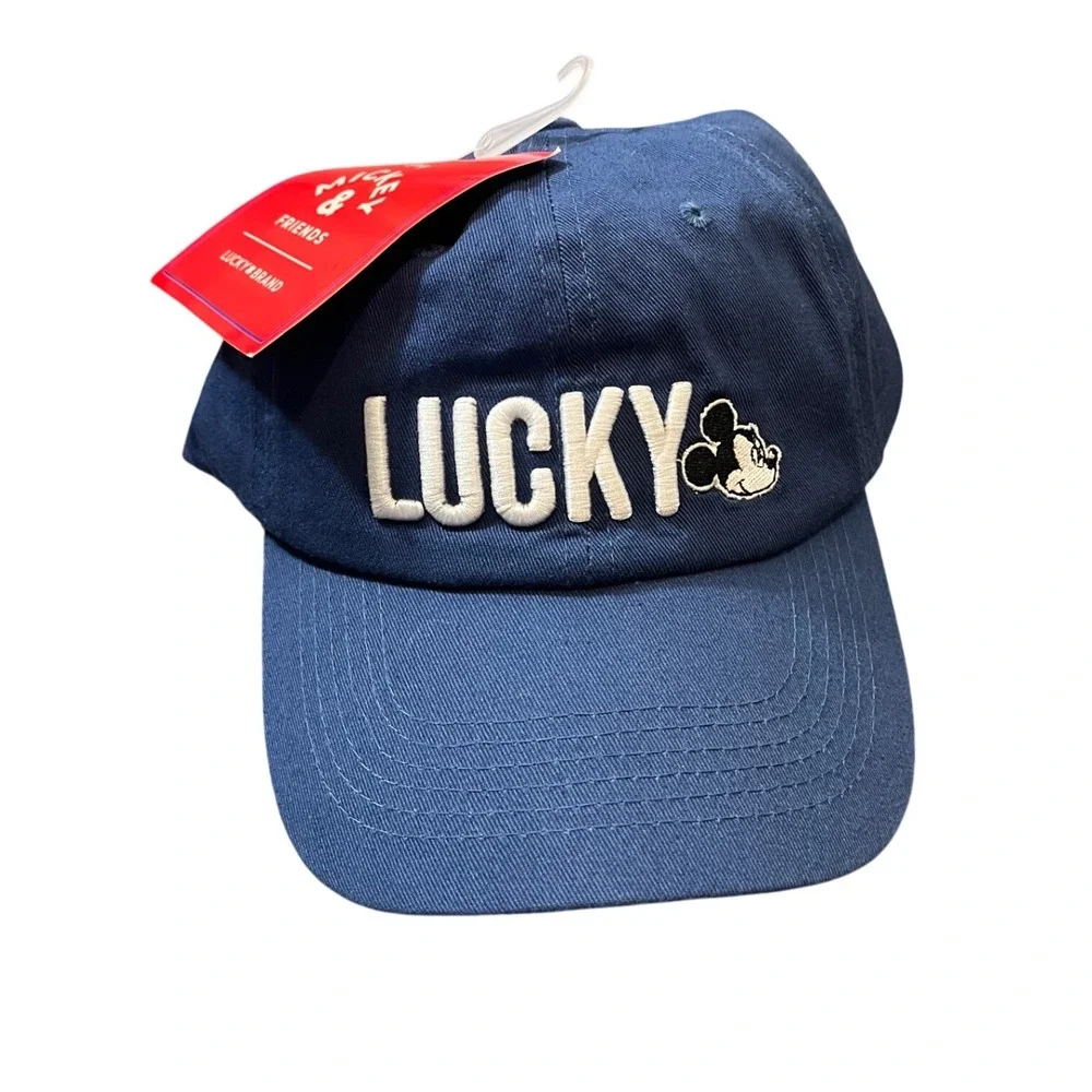 NEW Lucky Brand Hat Unisex OS Blue Mickey Mouse‎ Disney Embroidered Snapback Cap
